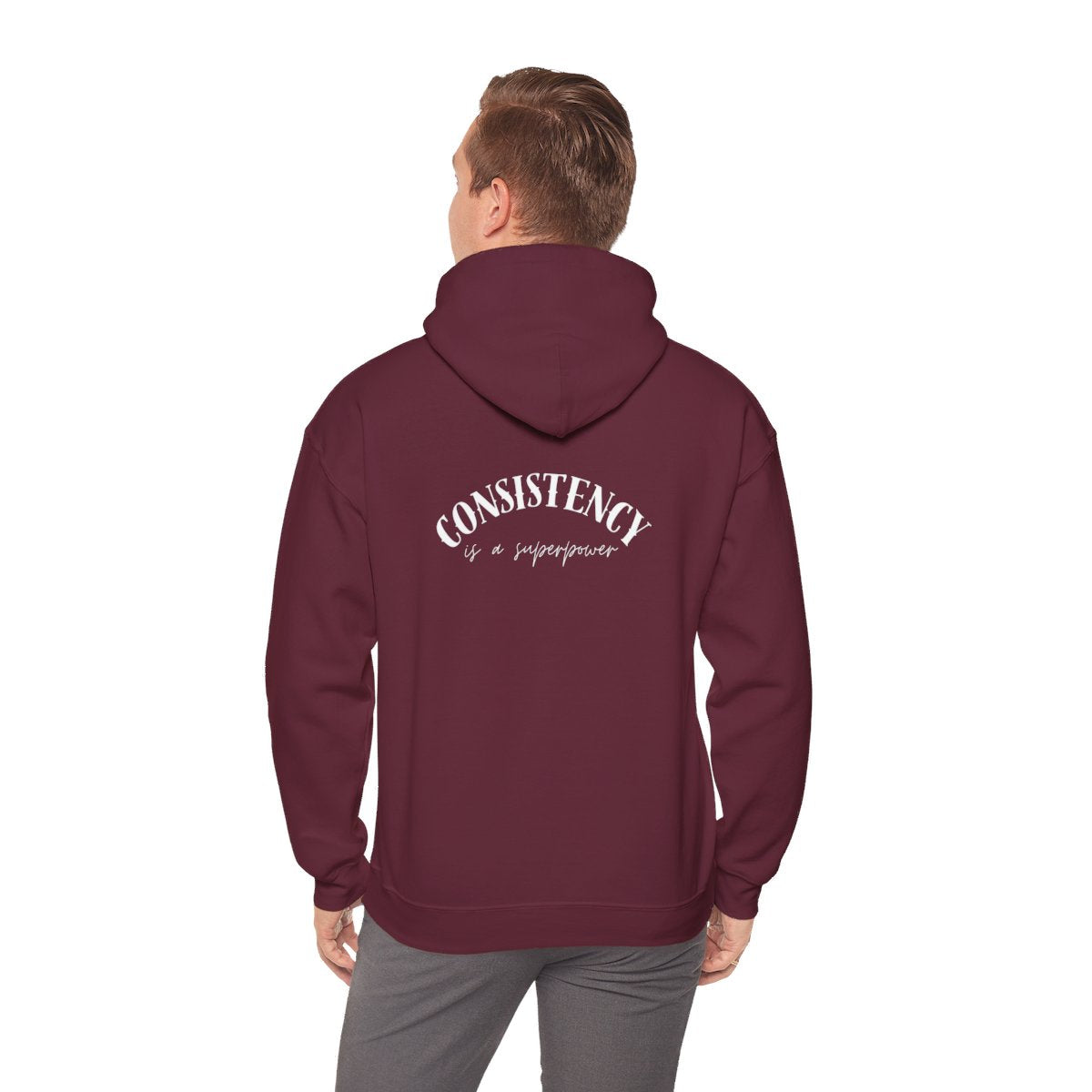 Consistency winter hoodie, motivational hooded sweatshirt, success sweatshirt, inspirational top