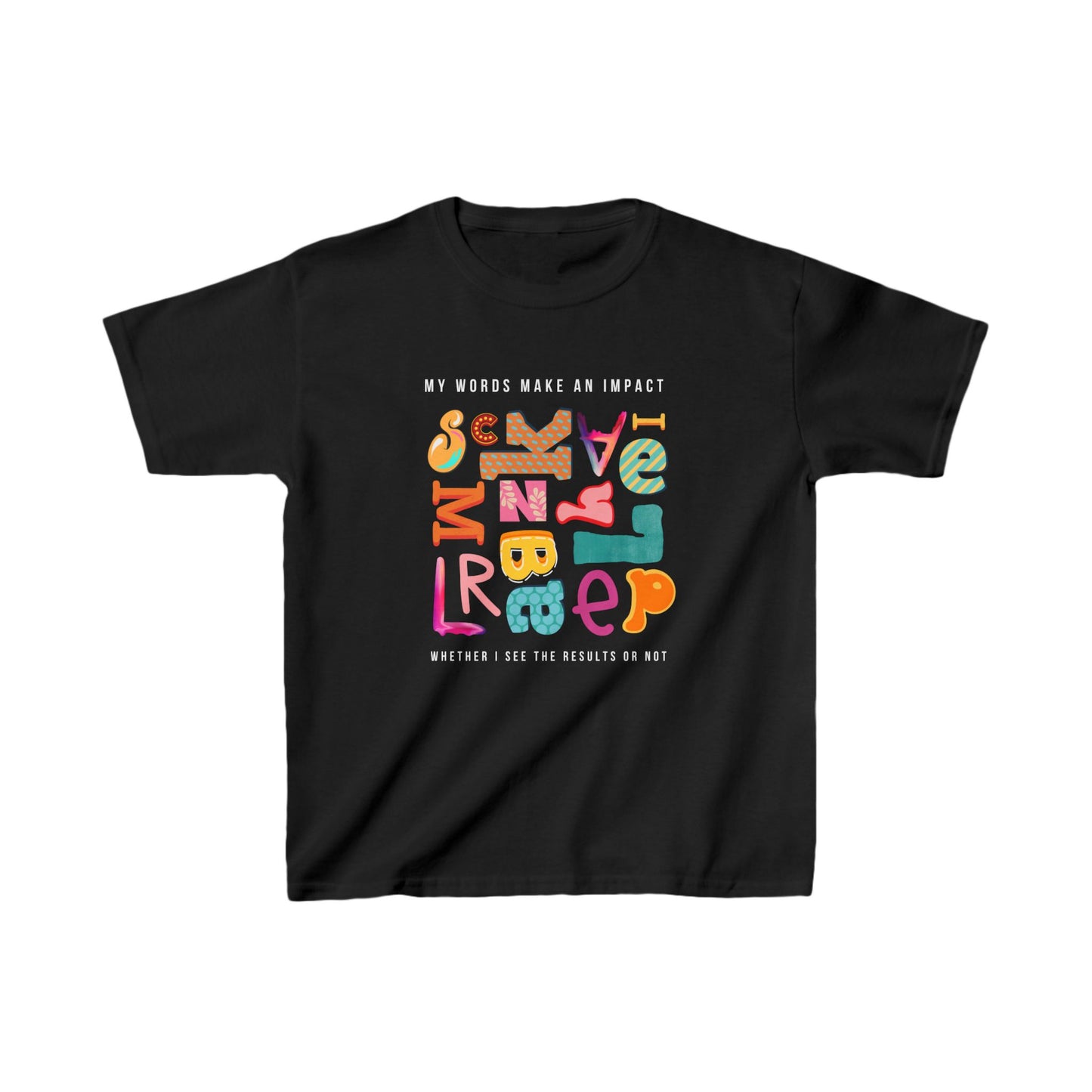 Kids Words Make an Impact Heavy Cotton™ Tee, Inspirational Kids T-shirt, Kindness, Antibullying