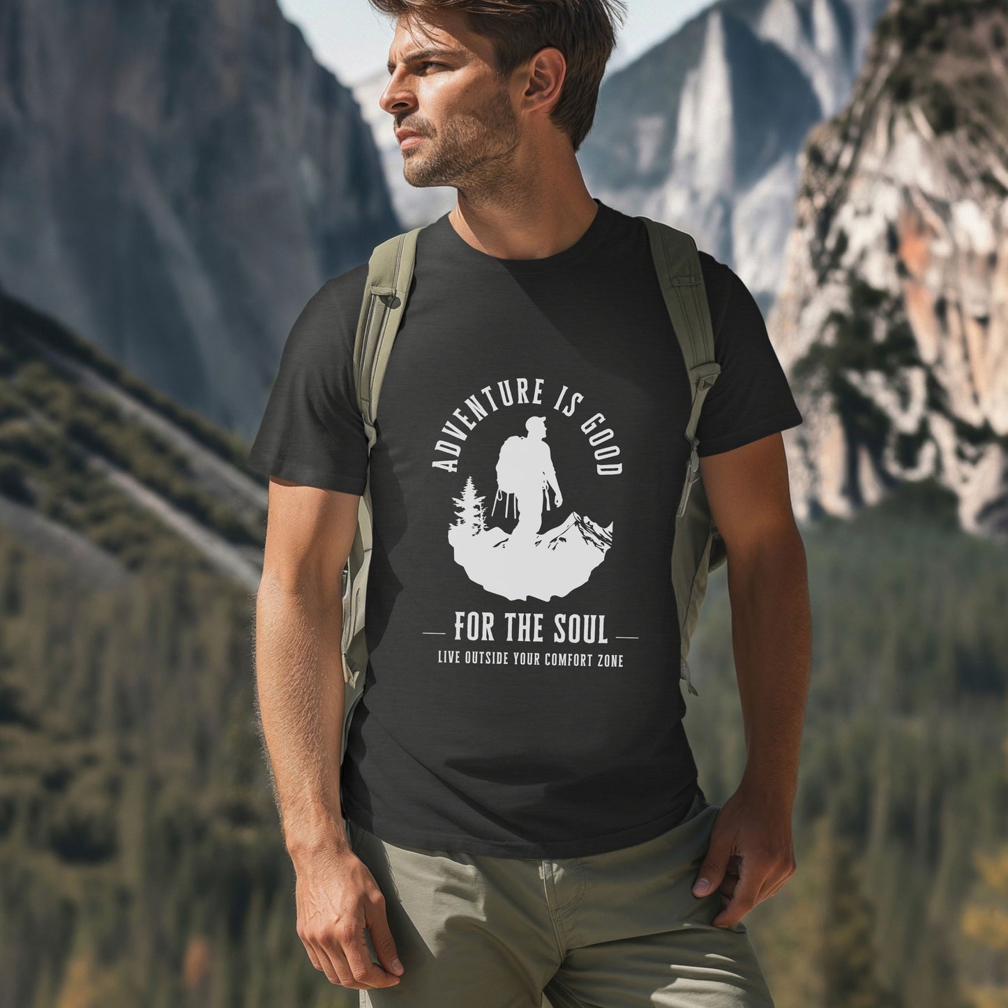 Adventure outdoor t-shirt, Unisex Jersey Short Sleeve Tee, forest hiking shirt, gift for him/her, summer vibes tee,