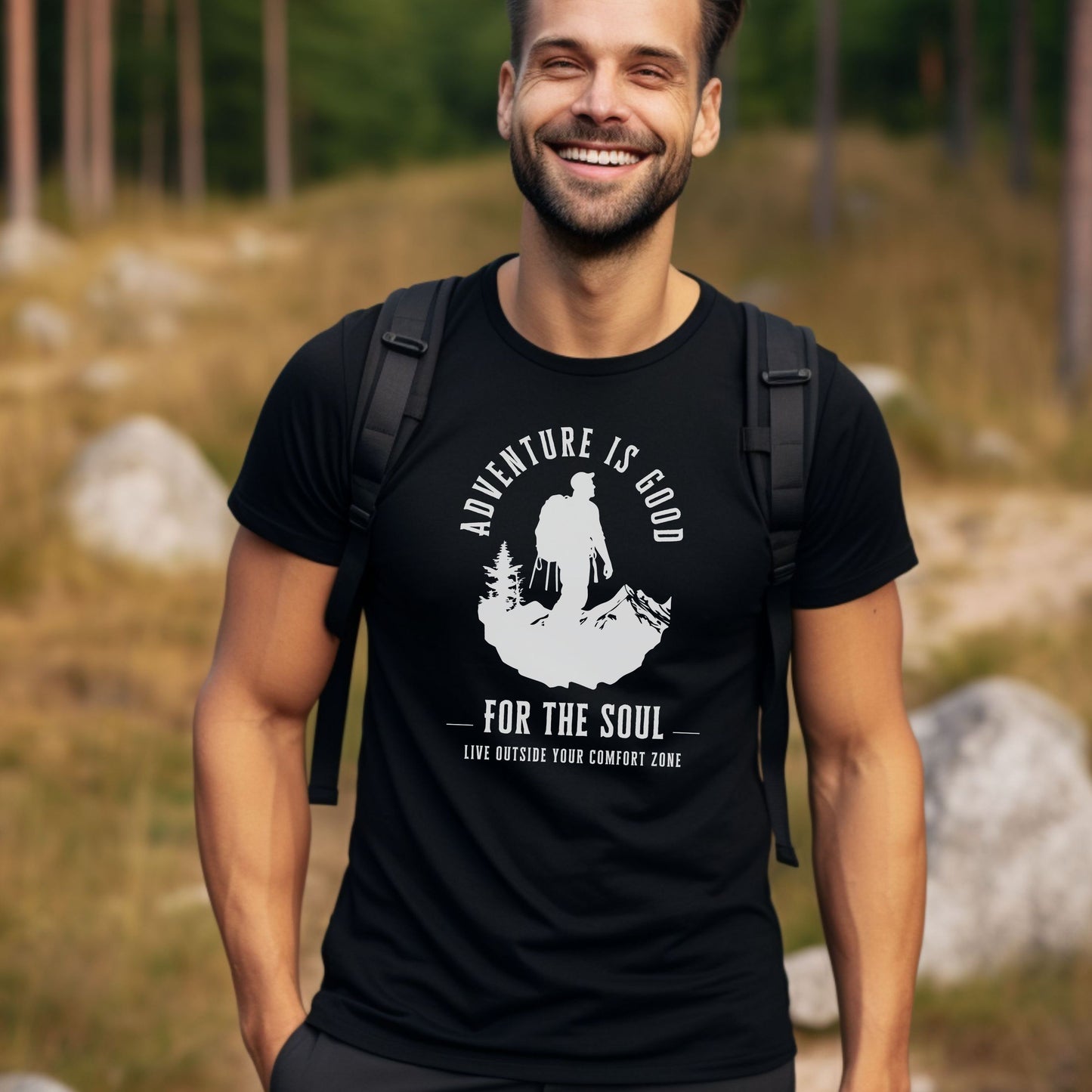 Adventure outdoor t-shirt, Unisex Jersey Short Sleeve Tee, forest hiking shirt, gift for him/her, summer vibes tee,