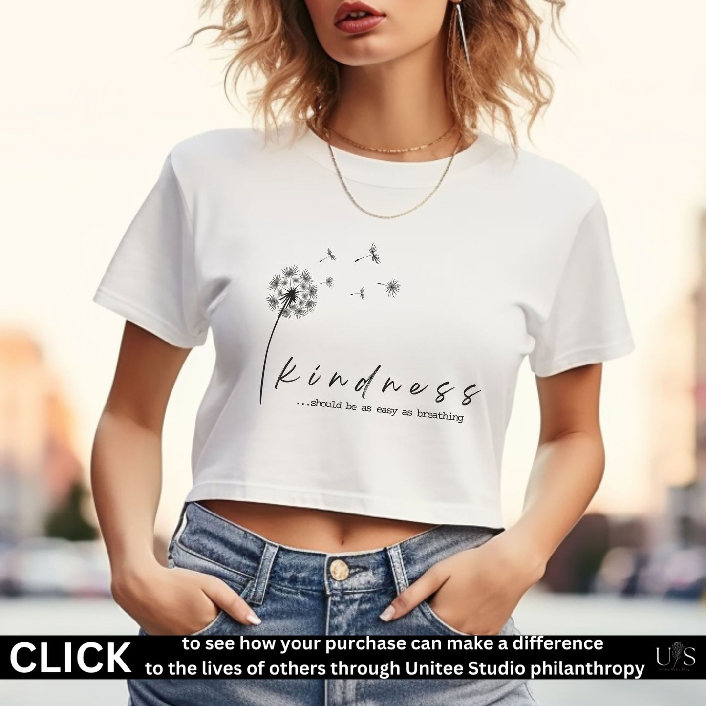 Kindness Crop t-shirt, Inspirational women's tee, summer crop top, sweet gift for girl, gift for her