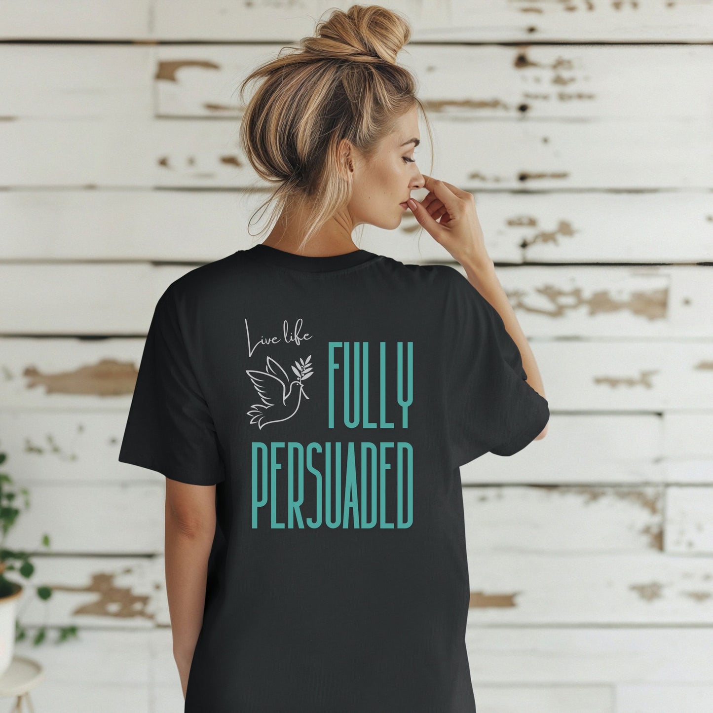 Christian Fully Persuaded tee, Inspirational men's t-shirt, Womens's motivational gift, Church encouragement top, Scripture summer tee-shirt