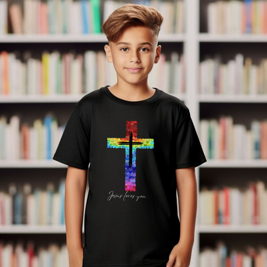 Jesus loves you Kids Heavy Cotton™ Tee, Christian youth shirt, inspirational t-shirt