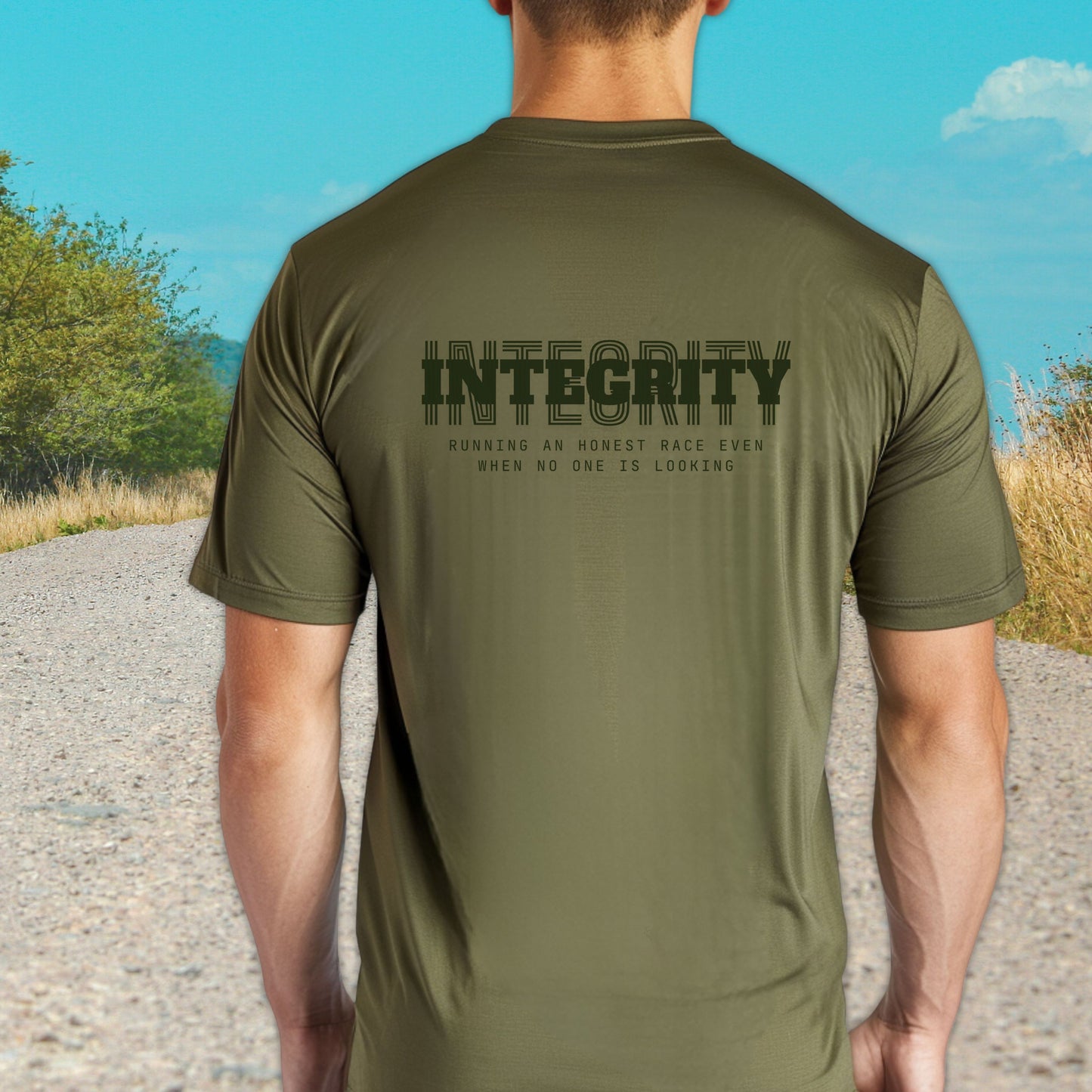 Integrity Moisture Wicking Tee, sports running t-shirt, unisex sportwear, gift for him/her, summer activewear shirt, inspirational sporting top