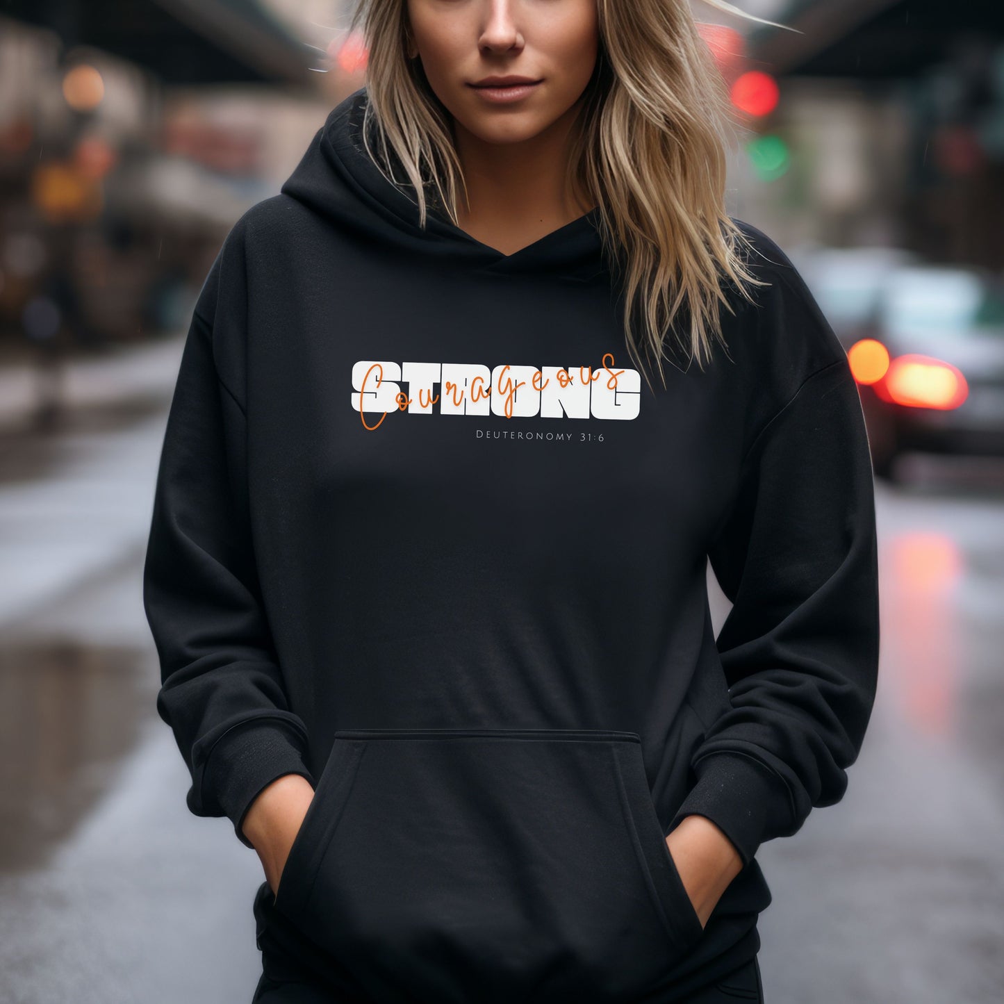 Strong Unisex Sweatshirt, Christian Heavy Blend™ Hoodie, Winter weight warm hoodie