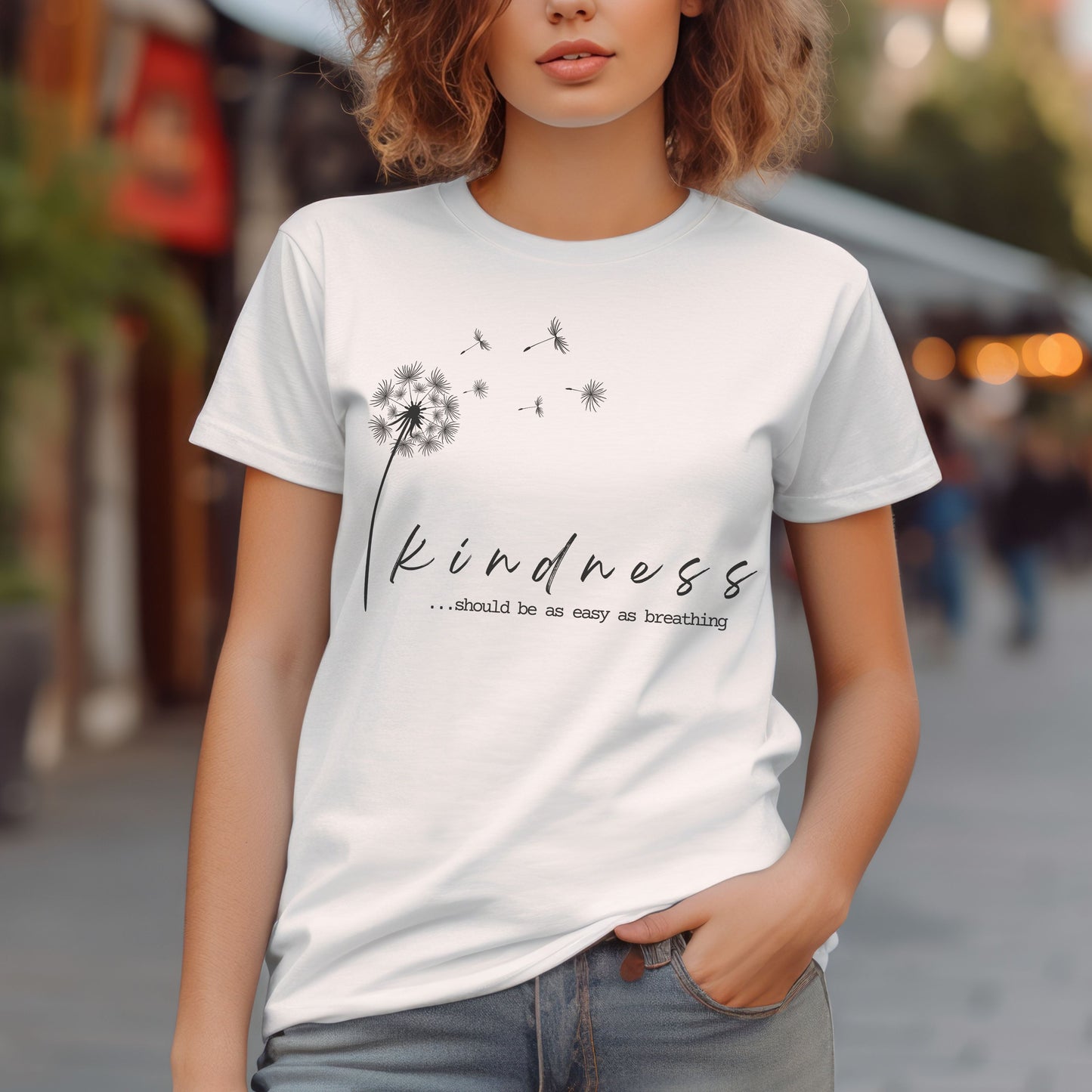 Women's inspirational kindness tee, girls motivational summer t-shirt, Mothers casual mindful top, values caring activewear, happy shirt