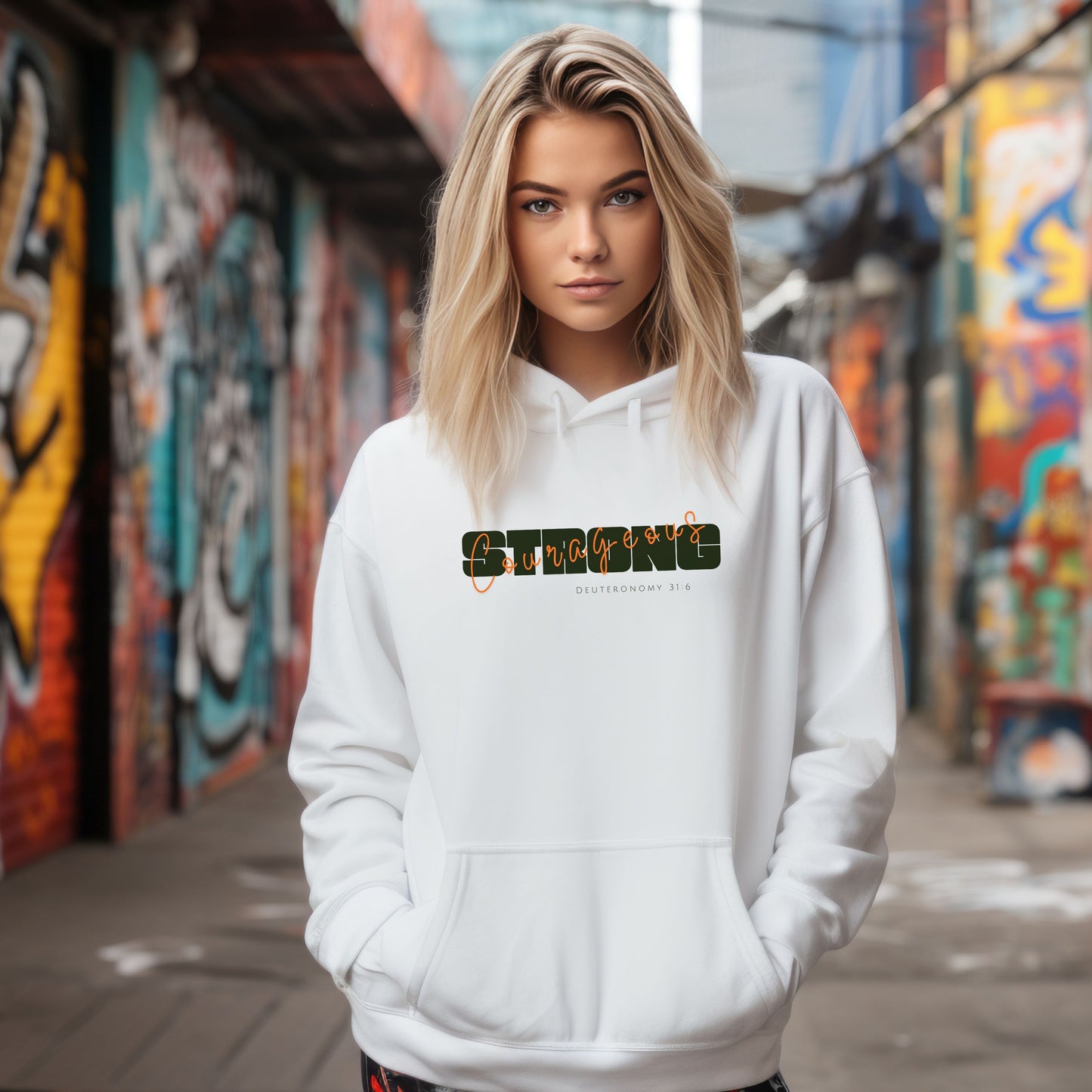 Strong Unisex Sweatshirt, Christian Heavy Blend™ Hoodie, Winter weight warm hoodie